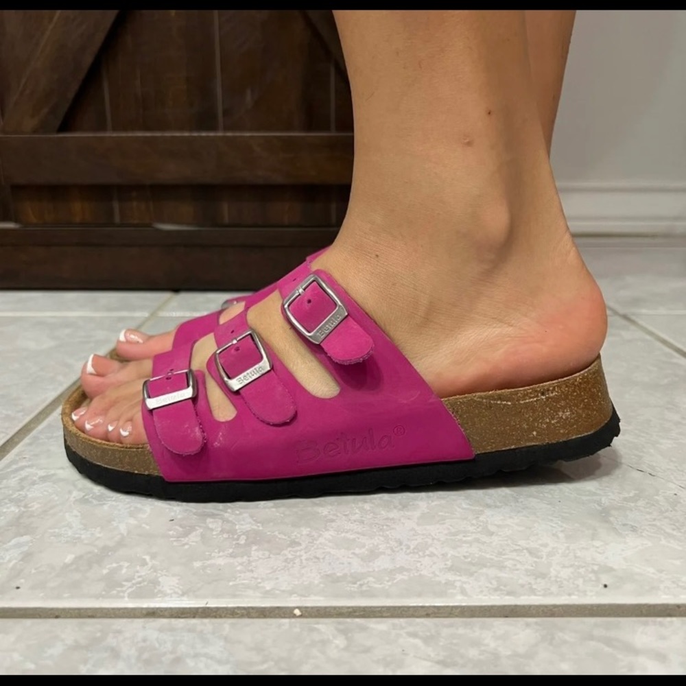 Betula by Birkenstock triple strap Florida sandals.